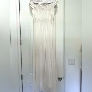 White Formal Boat-neck Dress